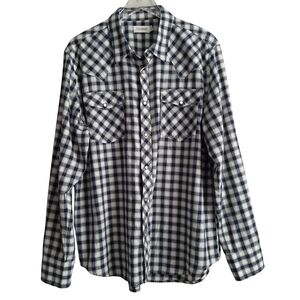 Tecovas Cotton Long Sleeve Plaid Button Down Shirt Pearl Snaps Men's Size Large